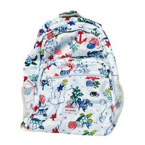 Vera Bradley Large Essential Backpack Anchors Aweigh Blue Laptop Travel School